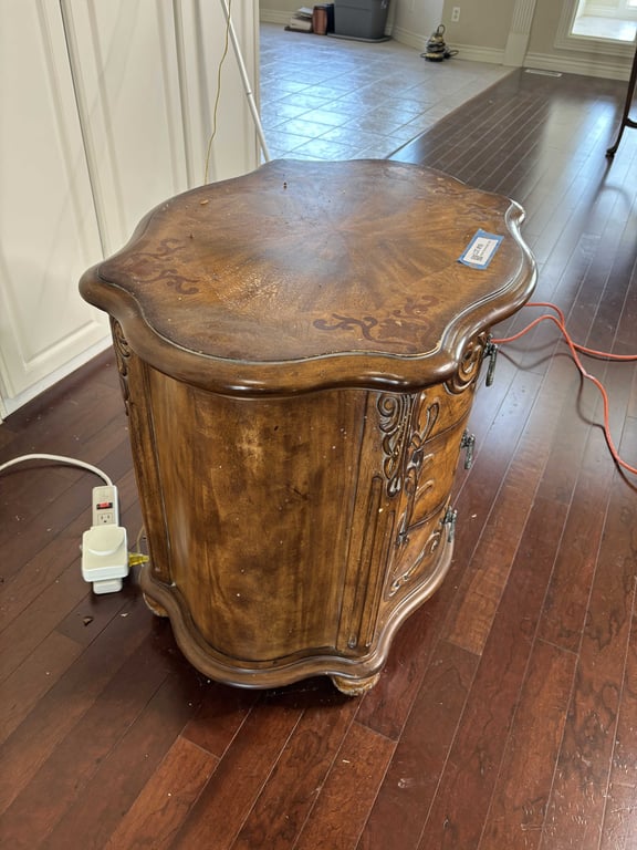 Wooden Ornate Bedside Table - Image 2