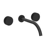 Μπαταρία Νιπτήρα Εντοιχισμού 2 Οπών Eurorama Eletta Tecno – Black Brushed