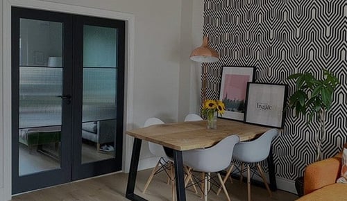 Privacy film in a glazed office