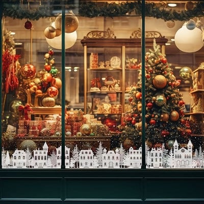 Winter Village Window Film
