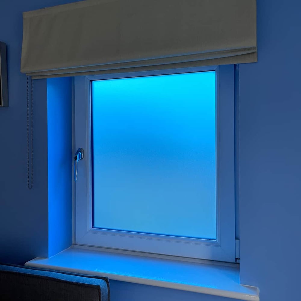 Steel Blue Sandblast Window Film