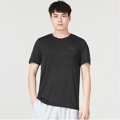 언더아머 UA SEAMLESS STRIDE SS 블랙 남성 티