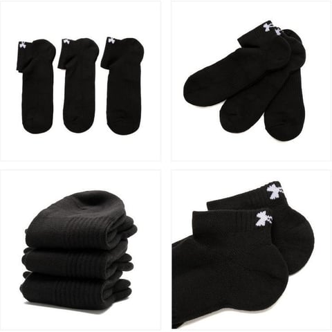 언더아머 블랙 남성 양말 Unisex UA TC 3pk
