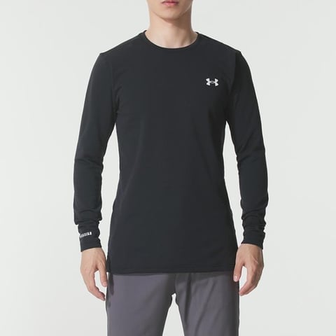 언더아머 UA Packaged Base 3.0 Crew 블랙 남성