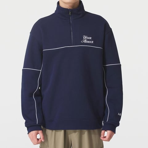 언더아머 APAC Sports Terry 1 Zip 블루 남성