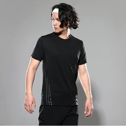 아디다스 AERO 3S 블랙 남성 반팔 티셔츠
