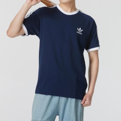 아디다스 3-STRIPES 딥인디고 남성 티셔츠