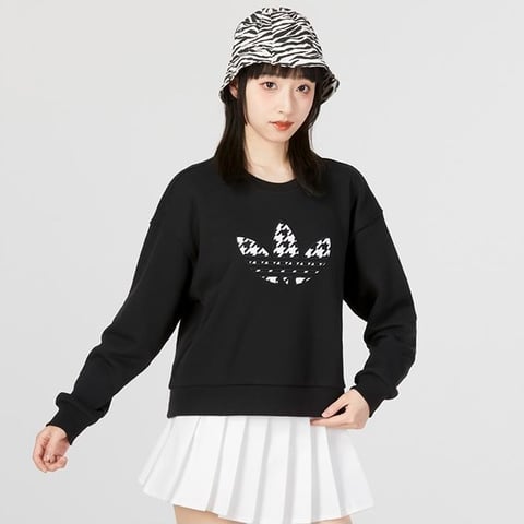 아디다스 블랙 여성 맨투맨