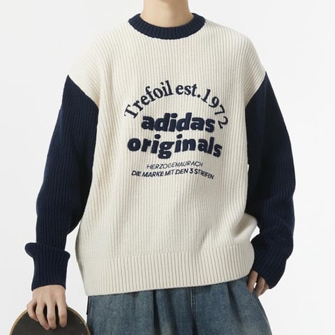 아디다스 CLS SP SWEATER 화이트 남성 맨투