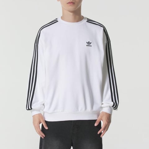 아디다스 OVERSIZE CREW 화이트 남성 맨투맨