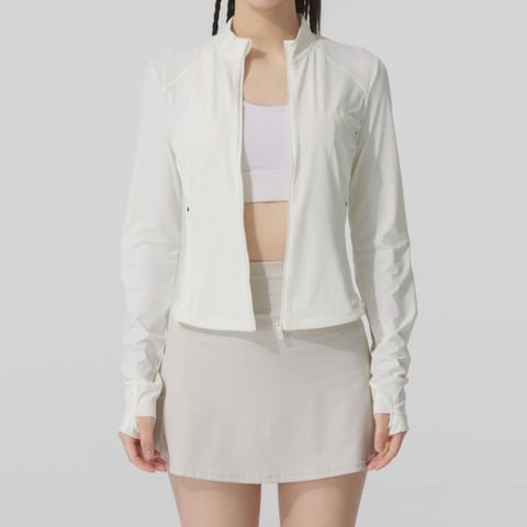 아디다스 MH KNIT JKT 화이트 여성 재킷