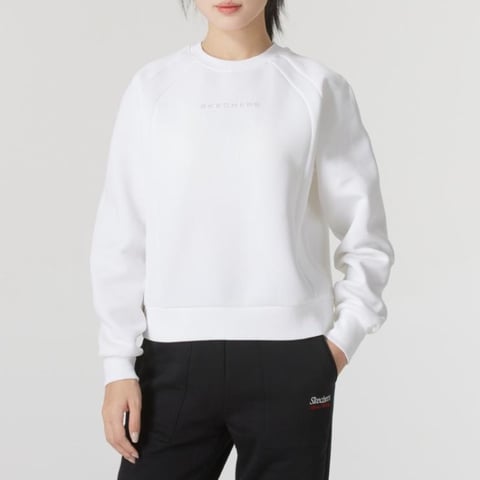 스케쳐스 화이트 여성 맨투맨