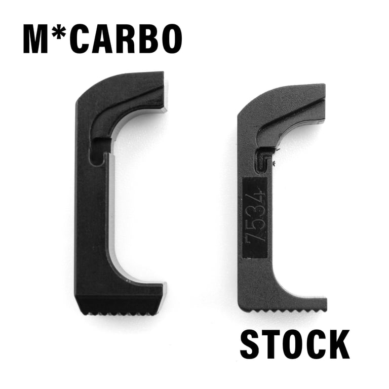 Stock vs M*CARBO Extended Magazine Release comparison