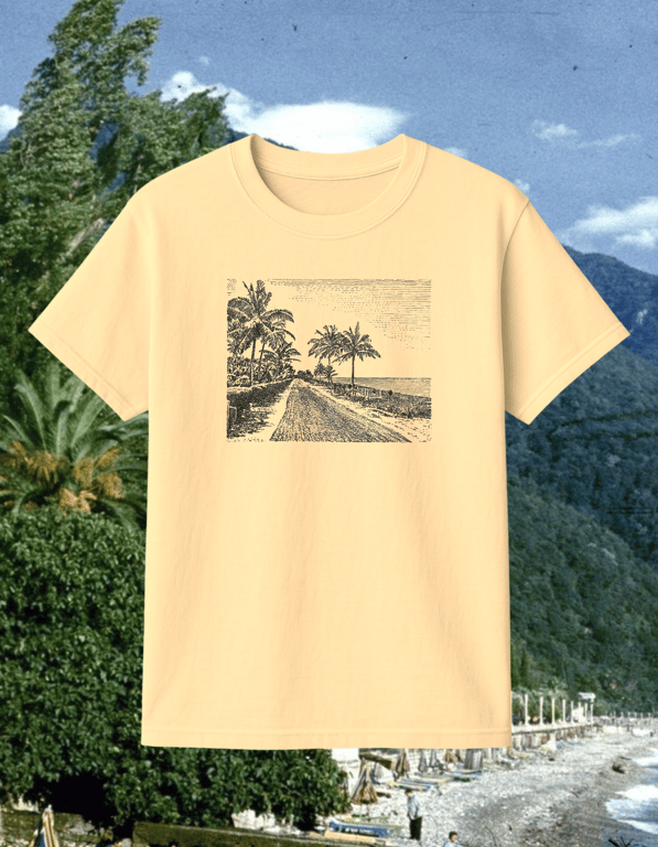 Beach print t-shirt