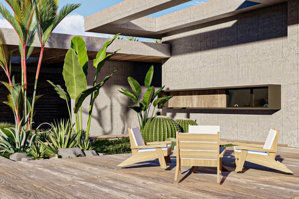 Hidden Valley Villa with Private Pool - A luxurious hidden valley retreat featuring a large pool, elegant wooden details, and a breathtaking mountain and sea view.
