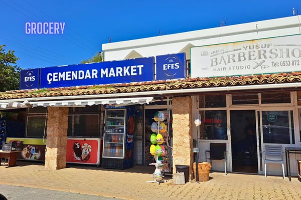 Local grocery market within walking distance of the home.