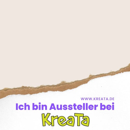 Vorlage für einen Beitrag auf Instagram: Aussteller auf der KreaTa mit Platzhalter für ein eigenes Bild