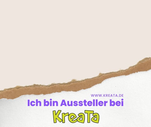 Vorlage für einen Beitrag auf Facebook: Aussteller auf der KreaTa mit Platzhalter für ein eigenes Bild