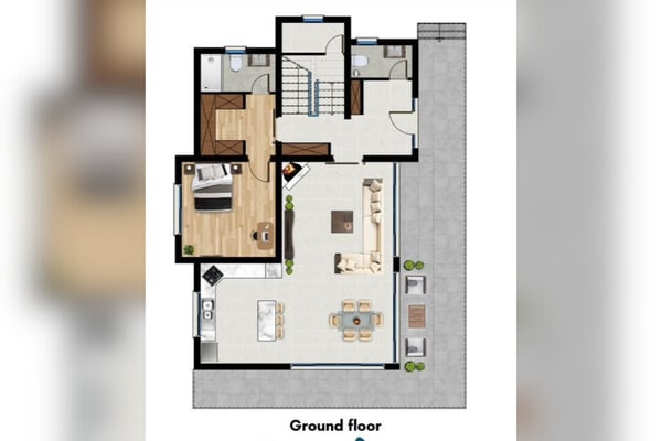 Combined floor plans of luxury villa showing interior flow from social to private areas.
