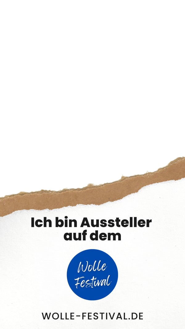 Ein Template für Social Media mit Inspirationen vom Wolle-Festival für Strick- und Häkelbegeisterte