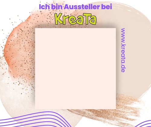 Vorlage für einen Beitrag auf Facebook: Aussteller auf der KreaTa mit Platzhalter für ein eigenes Bild