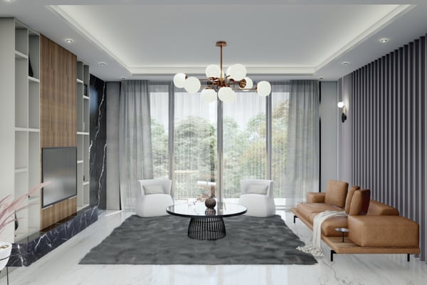 Elegant bathroom with a freestanding white tub set against a dark tile backdrop, offering a luxurious spa experience.