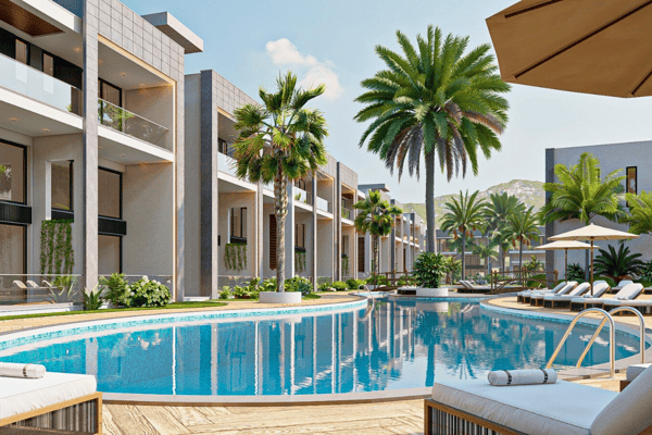 Experience resort-style living in a modern loft apartment surrounded by tropical gardens, a spa, and fitness amenities.