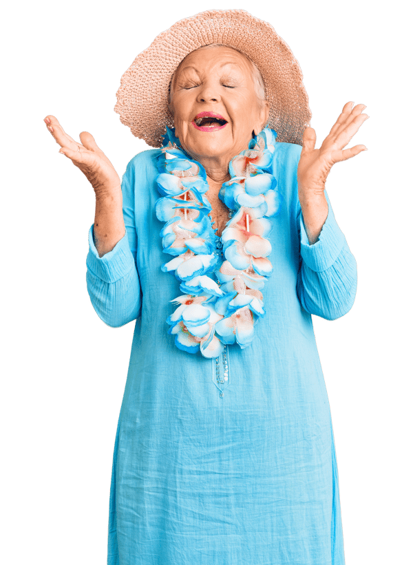 Illustration of retirees settling in a vibrant North Cyprus community, with modern amenities, legal support for residency and property ownership, and convenient access for family visits. The visual highlights a culturally rich lifestyle with strong expat networks.