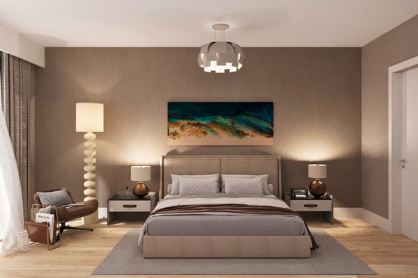 Secondary bedroom featuring thoughtful details and tranquil decor, creating a harmonious environment for guests or family.