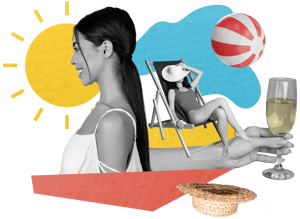 Illustration of a digital nomad visiting North Cyprus for a short stay, exploring different towns, neighborhoods, and coworking spaces. The visual highlights the importance of experiencing the local lifestyle, climate, and culture firsthand before committing to relocation.
