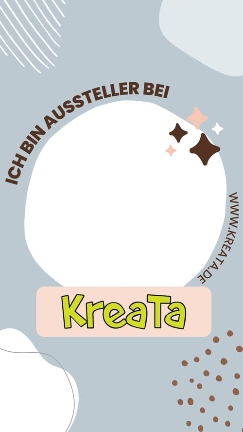 Vorlage für eine Story: Aussteller auf der KreaTa mit Platzhalter für ein eigenes Bild