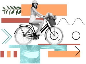 Illustration of various transportation options in North Cyprus, including public buses, taxis, rental cars, and scooters. The visual highlights the benefits of flexible commuting for exploring coworking spaces, attending social events, and discovering hidden gems on the island.