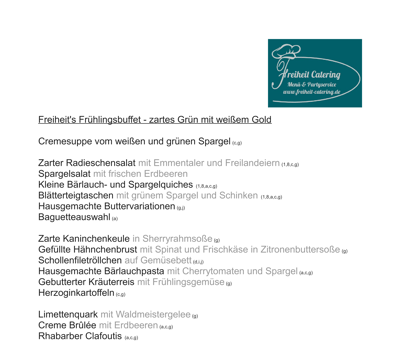 Frisches Frühlingsmenü mit leichten und regionalen Zutaten