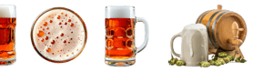 Dřevěný sud s načepovaným pivem a hroznovým logem v hostinci Bad Düben – pivo Bad Düben
