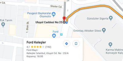 Keleşler Oto İstanbul-Bayrampaşa-Ford Yetkili Servis İletişim