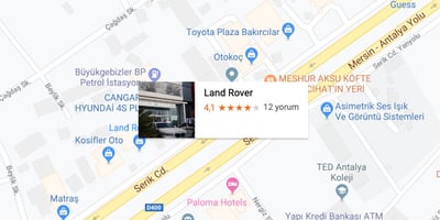 Borusan Oto Antalya-Land Rover Yetkili Servis İletişim