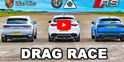 Porsche Macan, Audi RS Q3, Alfa Stelvio QV Yarış Videosu