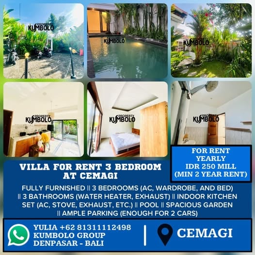 3BR Villa – Cemagi – Fully furnished with pool