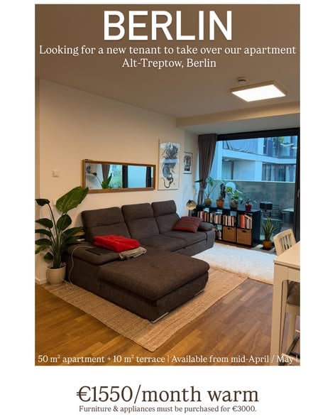 1BR Apartment – Alt-Treptow – Rent takeover