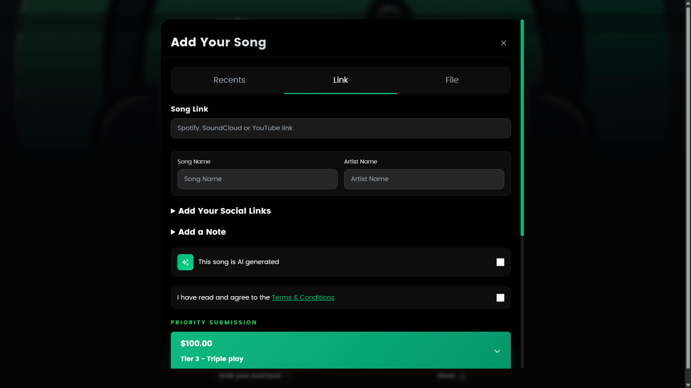 Fan Submit Form