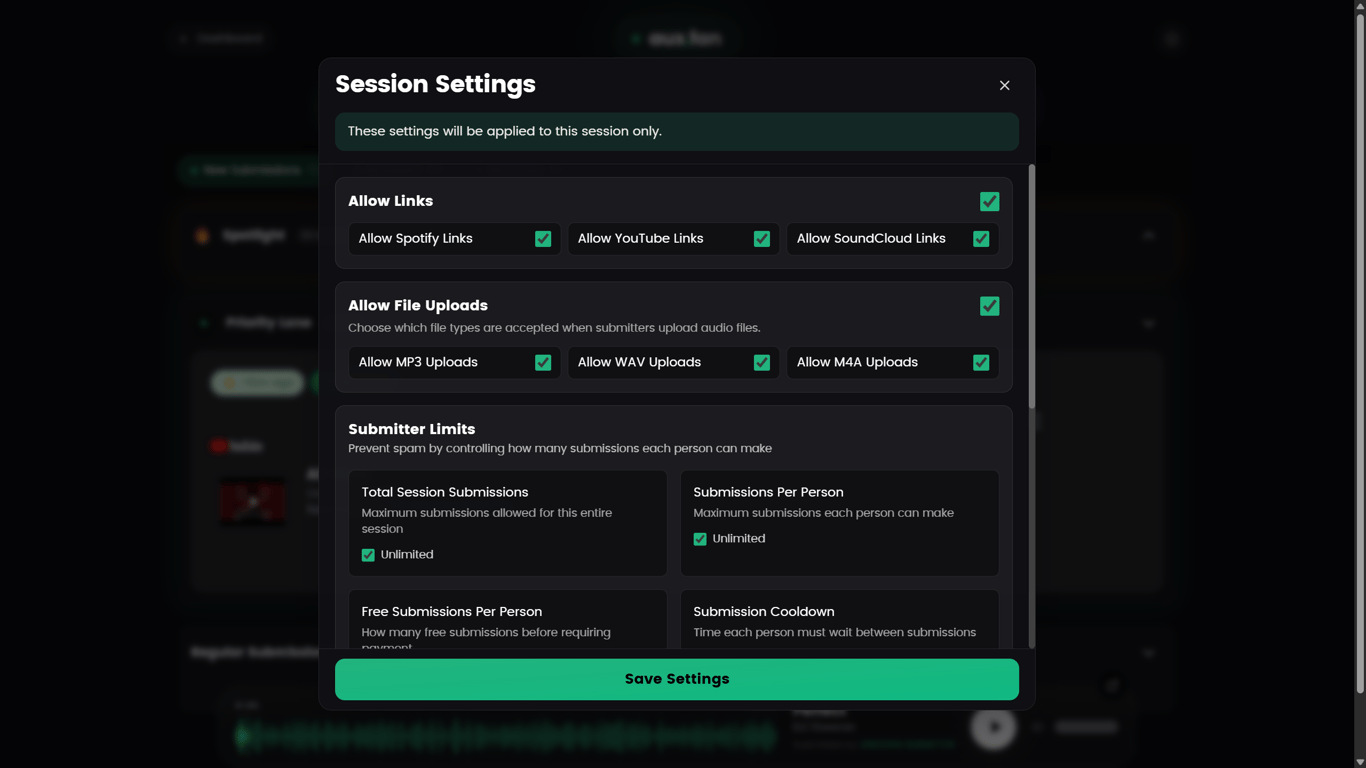 Platform Settings