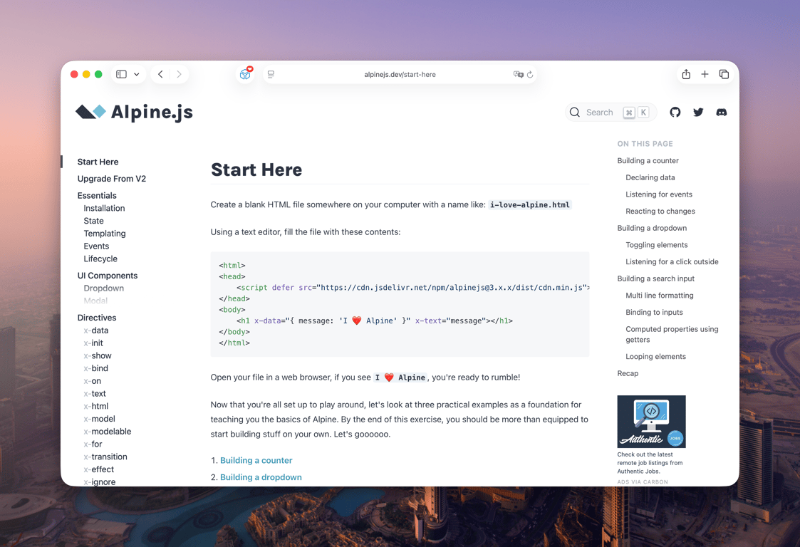 Alpine.js: a lightweight framework for productive developers