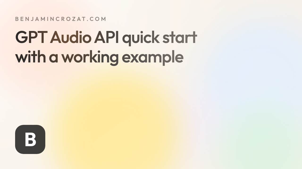 GPT Audio API quick start with a working example