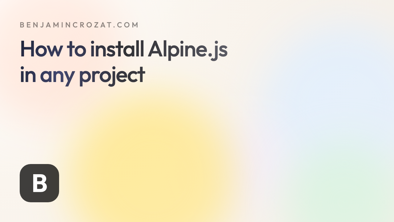 How to install Alpine.js in any project