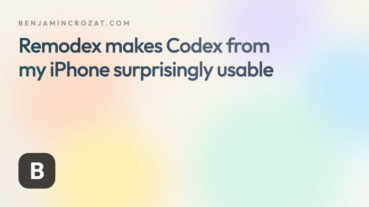 Remodex makes Codex from my iPhone surprisingly usable