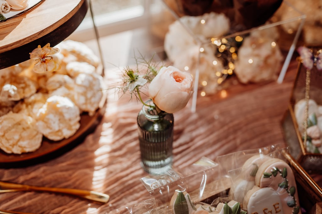 small pink rose wedding decor