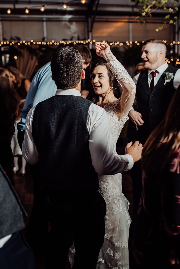 Bride and groom dancing in Augusta Maine