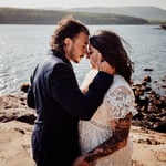 Wedding couple in acadia national park