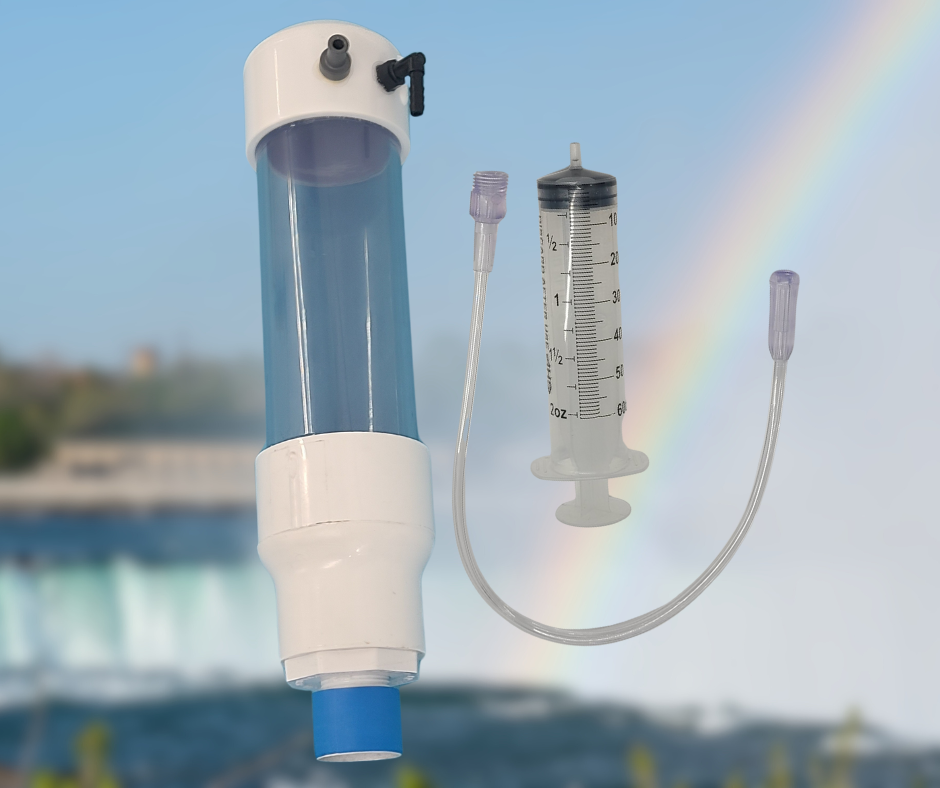 AquaCure Tower Cap KIT with PVC adaptor base installed