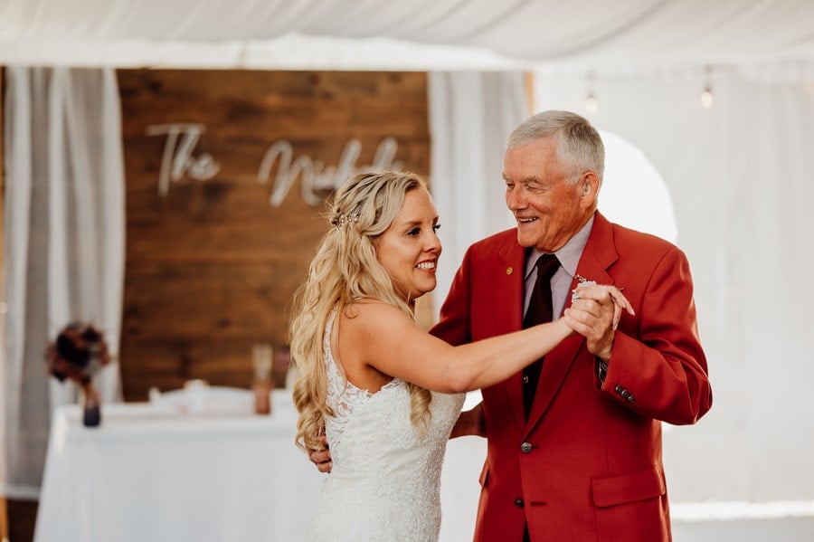 bride and her father sharing dance at wedding